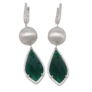 EARRINGS- DANGLES with Green Stones