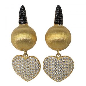 EARRINGS HEARTS- GOLD TONE