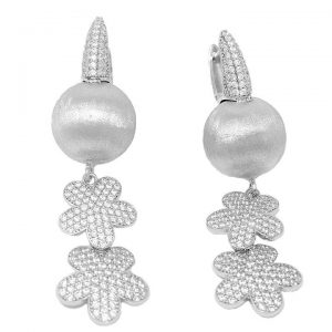 EARRINGS FLOWERS AND BALLS -SILVER