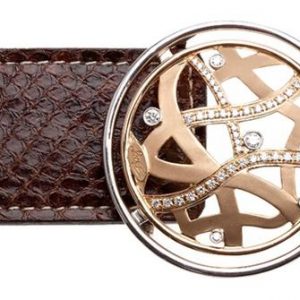 SAFARI 14KT GOLD & STERLING SILVER BELT BUCKLE