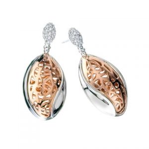 SAFARI OVAL TWO-TONE EARRINGS