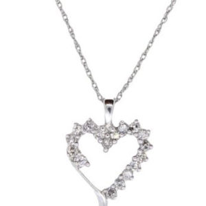 White Gold Diamond Heart