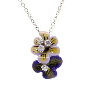 Enamel Flower Pendant