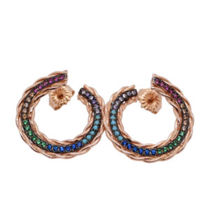 Rose Tone Circle Earrings